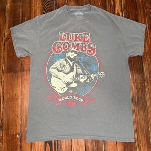 Luke Combs World Tour 2023 Size Medium Concert Graphic T-Shirt Gray